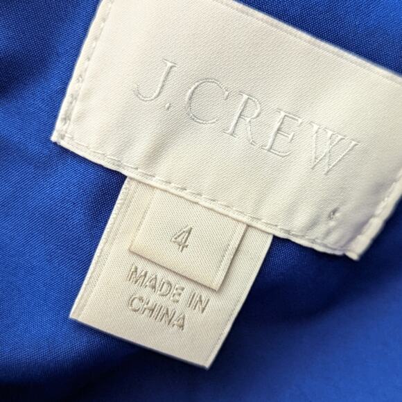 J. Crew Lydia Dress Leaver's Lace Sz 4 Bridesmaid Wedding Navy Sheath Midi - Picture 5 of 7